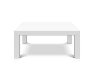 White Empty Square Table - 3D Render vector image