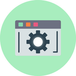 browser settings flat circle icon vector image