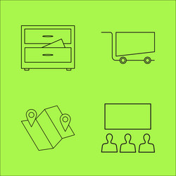 Business outline icons set linear icon vector