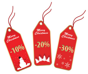 christmas sale tags vector