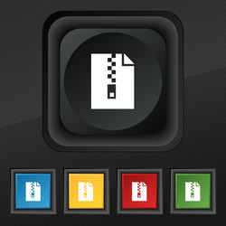 computer zip folder archive icon symbol set vector image