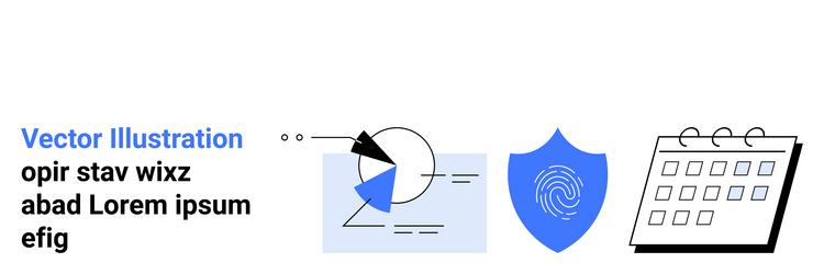 data analysis security shield and calendar vector image