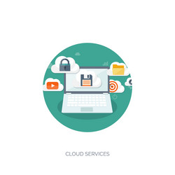 Flat cloud computing vector