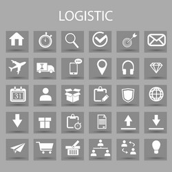 flat icons set and graphic design elements vector image