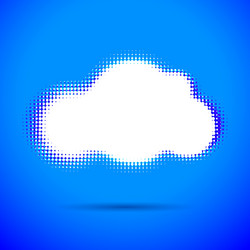 halftone cloud shape with color aberrations vector