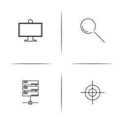 internet security simple linear icons set vector image