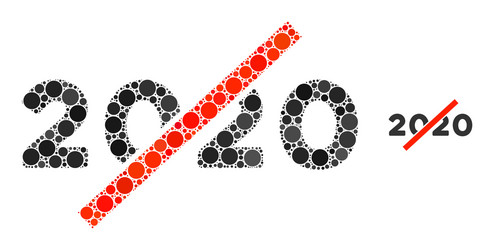 No 2020 year mosaic circle pixels vector