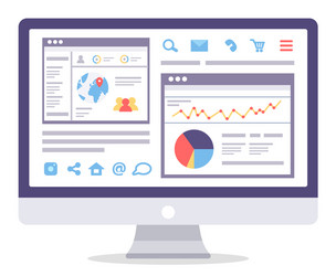 pc device with business building website vector image