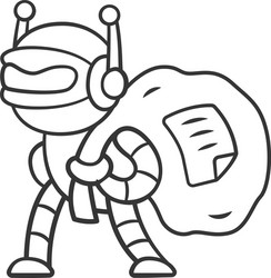 scraper bot linear icon malicious bad robot vector