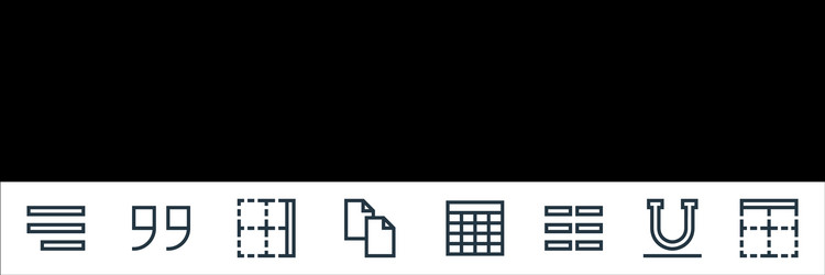 text editor line icons linear set quality vector image