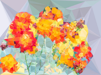 Abstract vivid color polygonal background from vector