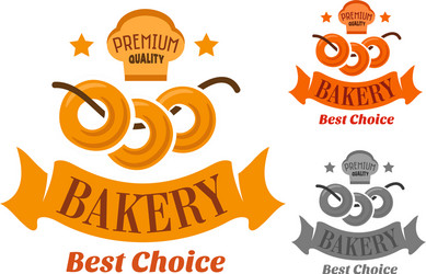 bakery with soft sweet bagels vector