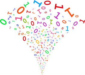 binary digits fountain stream vector image