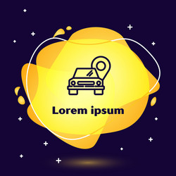 black line map pointer with taxi icon isolated vector image