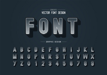 line font and alphabet digital style typeface vector image