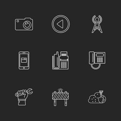 multimedia user interface camera technology vector image