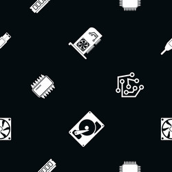 seamless background with computer hardware vector image