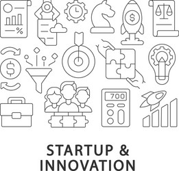 startup and innovation abstract linear concept vector image