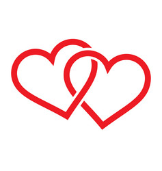 Two hearts logo Royalty Free Vector Image - VectorStock