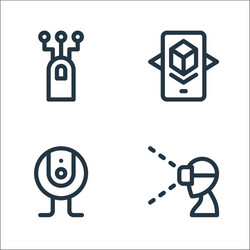 virtual reality line icons linear set quality vector image
