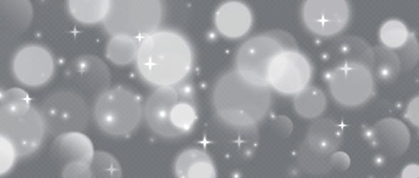 white bokeh with stars and sparkles shiny overlay vector image