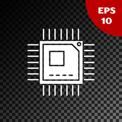 white computer processor with microcircuits cpu vector image