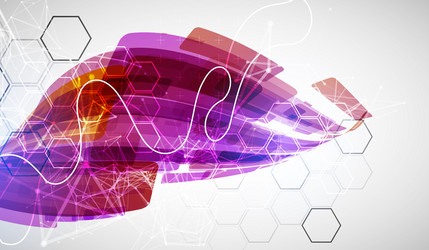 abstract wave of rectangles with plexus elements vector image