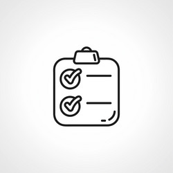 checklist line icon clipboard with checkmarks vector image