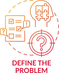 Define problem concept icon Royalty Free Vector Image