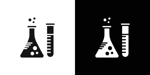 laboratory test icon flat set outline vector image