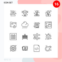 Pack 16 creative outlines protection folder vector