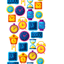 Seamless pattern with different clocks stylized vector