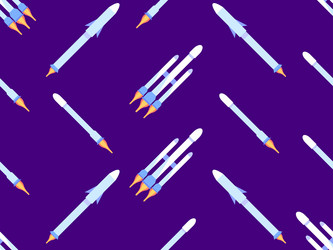 spaceships seamless pattern orbital launch vector image
