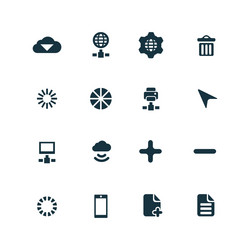 Big data database icons set vector