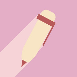 flat with shadow icon and mobile application pen vector image