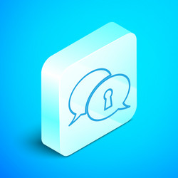 Isometric line protection personal data icon vector