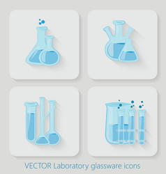 Laboratory chemical bottles glassware vector