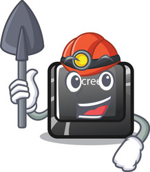 miner button print screen isolated with cartoon vector image