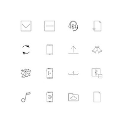 music simple linear icons set outlined vector image