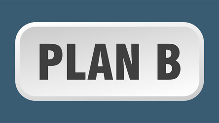 plan b button square 3d push vector image