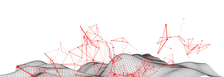 polygonal science background with connecting dots vector image