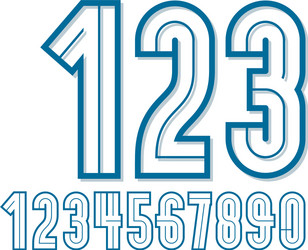 Set retro bold rounded numbers can be used vector