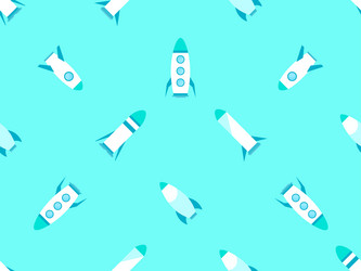 spaceships seamless pattern orbital launch vector image