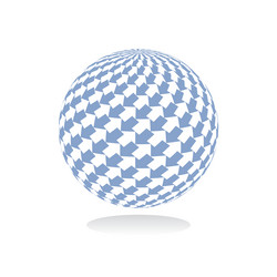 spherical shape with arrows pattern vector image