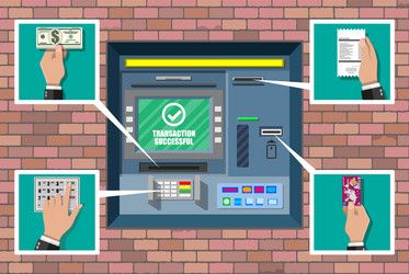 Bank atm automatic teller machine vector