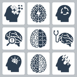 brain degenerative deseases memory loss related vector image