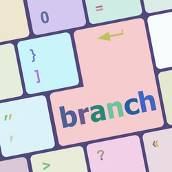 Branch word on keyboard key vector