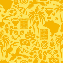 Brazil seamless pattern with stylized objects vector