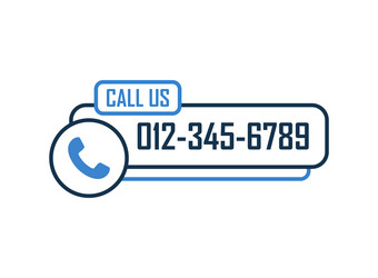 call us button icon in flat style phone number vector image