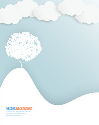 Cloud and tree abstract web vector